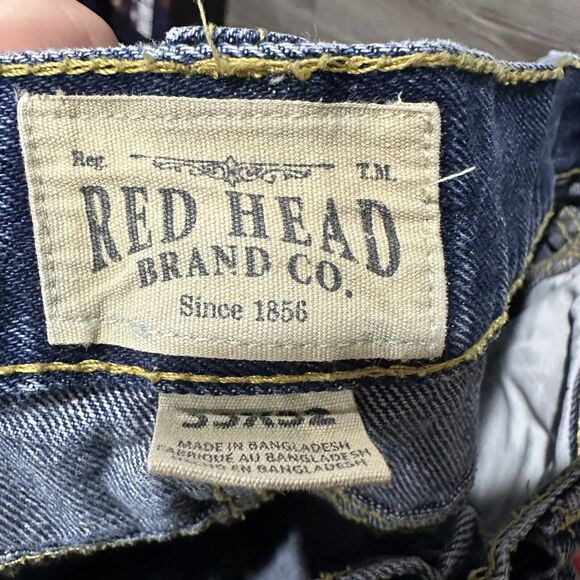 Red Head Denim Jeans Mens 33x32 Classic Blue Workwear Hunting - Picture 4 of 5